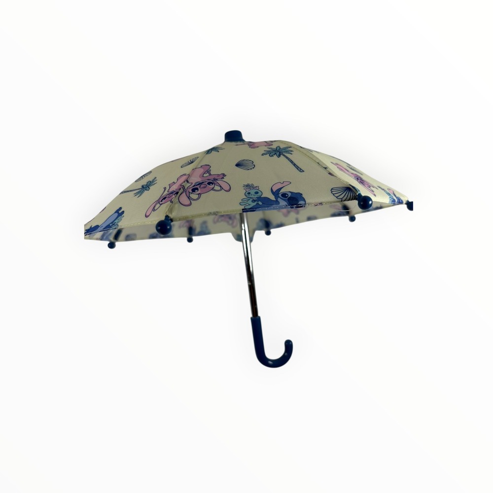Disney Stitch Umbrella Kids Doll Cream Blue Excellent Tropical Angel Rain Gear